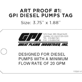 110381-01 Tag, Note #3 500/BX