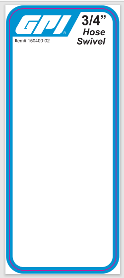 113110-05 art 113130-05 Card, 1 Inch Hose Swivel 200/PK