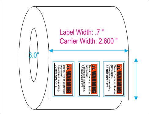 #110119-01 #110119-1 DECAL, WARNING ORANGE/BLK