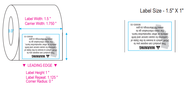 905003-01 PROP 65 905003-55 PROP 65 CALIFORNIA 500/RL